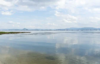 坂本城址公園から琵琶湖を望む