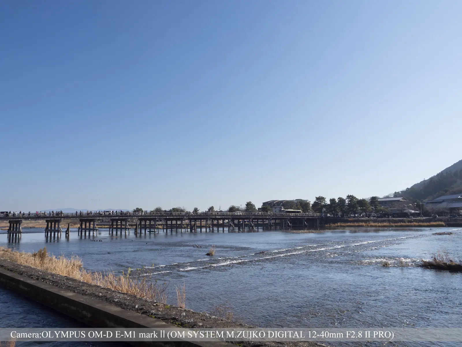 嵐山(大堰川畔から渡月橋を望む)